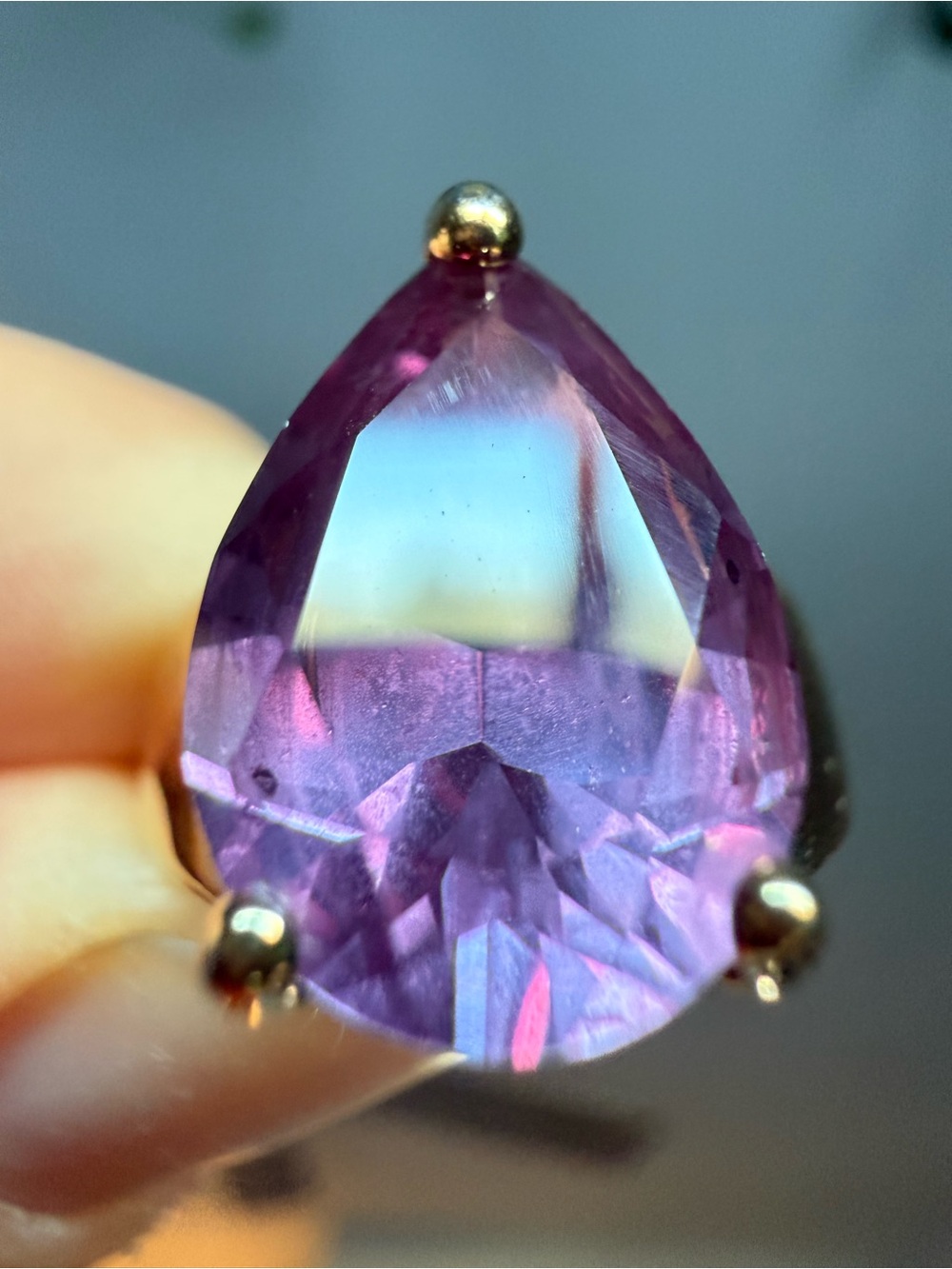 Purple Teardrop Crystal Pendant — Unbranded